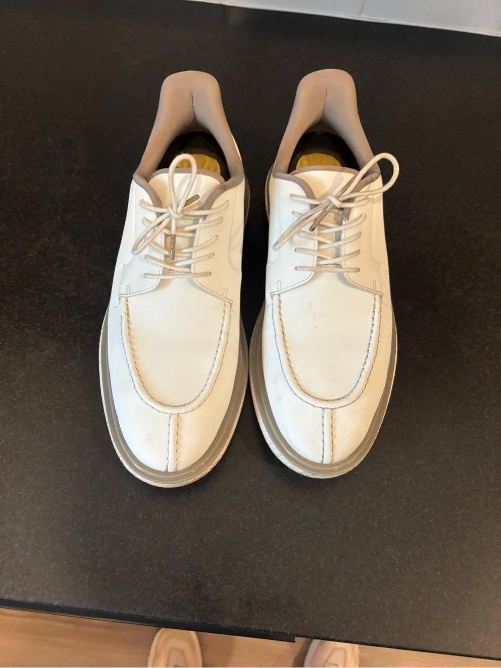 G/FORE Men's White Sneakers with Taupe Accents